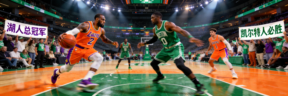 NBA巅峰对决洛杉矶湖人迎战波士顿凯尔特人，橙色球衣与绿色球衣的经典碰撞
